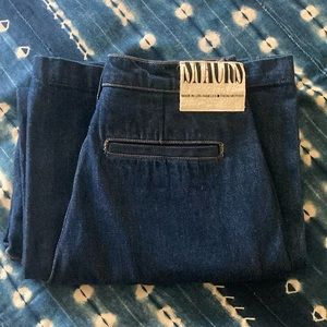 Mother Snacks Pleated Denim Oversized Jeans